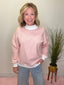 Peaches and Cream Striped Mock Neck Sweatshirt Top 110 Tops - Ella Chic BoutiqueLe Lis