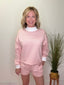 Peaches and Cream Striped Mock Neck Sweatshirt Top 110 Tops - Ella Chic BoutiqueLe Lis
