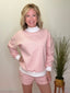 Peaches and Cream Striped Mock Neck Sweatshirt Top 110 Tops - Ella Chic BoutiqueLe Lis
