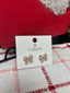 Pearl Bow Ribbon Gold Earrings