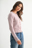 Pearl Button Ribbed Knit Cardigan in Mauve 130 Sweaters - Ella Chic Boutique