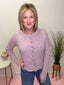 Pearl Button Ribbed Knit Cardigan in Mauve 130 Sweaters - Ella Chic Boutique
