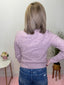 Pearl Button Ribbed Knit Cardigan in Mauve 130 Sweaters - Ella Chic Boutique