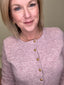 Pearl Button Ribbed Knit Cardigan in Mauve