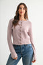 Pearl Button Ribbed Knit Cardigan in Mauve 130 Sweaters - Ella Chic Boutique