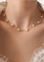 Pearl Spaced Gold Necklace (Non-tarnish)