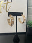 Pearl Studded Gold Hoop Earrings