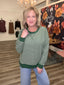 Perfect Combo Pink and Green Striped Sweatshirt Top 110 Tops- Ella Chic BoutiqueJodifl