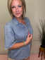 Perfect Denim Shirt Attachable Lace Collar Top 110 Tops- Ella Chic BoutiqueBibi