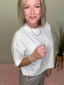 Perfectly Cropped Short Sleeve Sweater in White Cloud 110 Tops- Ella Chic BoutiqueAEMI + CO