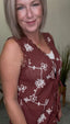 Pick It Embroidered Vest in Burgundy 110 Tops - Ella Chic Boutique