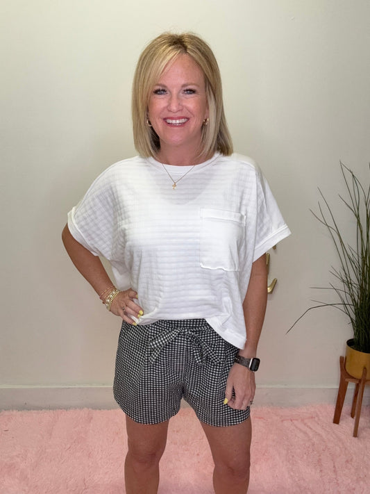 Picnic Ready Black Gingham Shorts