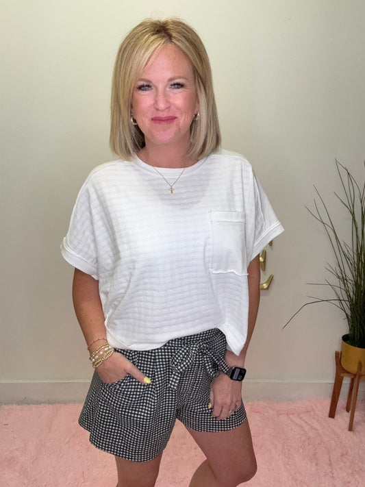 Picnic Ready Black Gingham Shorts