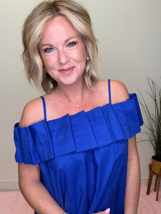 Pinch Cobalt Blue Fancy Party Dress