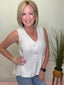 Pinstriped V - Neck Sleeveless Peplum Top 110 Tops - Ella Chic BoutiqueAnniewear