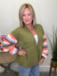 Pippa Olive Colorful Cardigan 130 Sweaters - Ella Chic Boutique