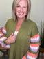 Pippa Olive Colorful Cardigan 130 Sweaters - Ella Chic Boutique
