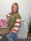 Pippa Olive Colorful Cardigan 130 Sweaters - Ella Chic Boutique
