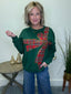 Plaid Ribbon Bow sequin sparkle Detail Fleece Pullover Top holiday Christmas green Ella Chic Boutique BIBI