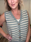 Playful Scalloped Striped Sweater Vest in Seafoam 110 Tops - Ella Chic Boutique