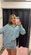 Polka Dot Button Front Denim Shirt Top 110 Tops- Ella Chic BoutiqueVine & Love