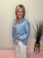 Polka Dot Button Front Denim Shirt Top 110 Tops- Ella Chic BoutiqueVine & Love