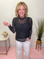 Polka Dot Mesh Long Sleeve Top in Black  sheer spring 2026 Ella Chic Boutique Sewn and Seen