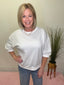 Polka Dot Puff Sleeve Sweatshirt in Cream 110 Tops- Ella Chic BoutiqueKori America