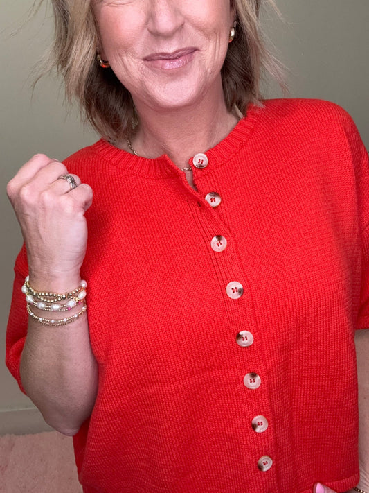 Poppy Summer Half Sleeve Cardigan Sweater