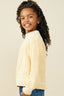 Preppy Yellow Cable Knit V - Neck Sweater - Girls 240 Kids Clothing - Ella Chic Boutique