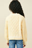 Preppy Yellow Cable Knit V - Neck Sweater - Girls 240 Kids Clothing - Ella Chic Boutique