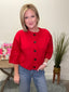 Present This Half Sleeve Cardigan in Red 130 Sweaters - Ella Chic Boutique