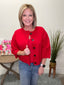 Present This Half Sleeve Cardigan in Red 130 Sweaters - Ella Chic Boutique