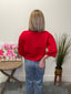 Present This Half Sleeve Cardigan in Red 130 Sweaters - Ella Chic Boutique