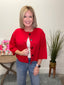 Present This Half Sleeve Cardigan in Red 130 Sweaters - Ella Chic Boutique