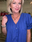 Prettiest Pintucked Detail Royal Blue Top 110 Tops- Ella Chic BoutiqueAnniewear