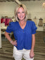 Prettiest Pintucked Detail Royal Blue Top 110 Tops- Ella Chic BoutiqueAnniewear