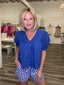 Prettiest Pintucked Detail Royal Blue Top 110 Tops- Ella Chic BoutiqueAnniewear