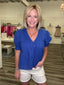 Prettiest Pintucked Detail Royal Blue Top 110 Tops- Ella Chic BoutiqueAnniewear