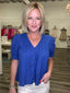 Prettiest Pintucked Detail Royal Blue Top 110 Tops- Ella Chic BoutiqueAnniewear