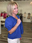 Prettiest Pintucked Detail Royal Blue Top 110 Tops- Ella Chic BoutiqueAnniewear