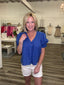 Prettiest Pintucked Detail Royal Blue Top 110 Tops- Ella Chic BoutiqueAnniewear