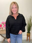 Raving Collar V-Neck Sweater in Black