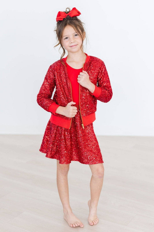 Red Sequin Twirl Skort 240 Kids Clothing - Ella Chic Boutique