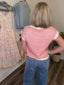 Red Stripe Scallop Edge Sleeveless Sweater Top 110 Tops - Ella Chic BoutiqueSo Me