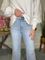 Reverent High Rise Crop Slim Wide Leg Jeans