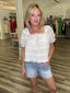 Romantic Bubble Sleeve Ruffle Lace Top