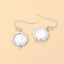 Round Pearl Drop Dangle Earrings in Silver