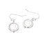 Round Pearl Drop Dangle Earrings in Silver