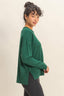 Round Roll Neck Drop Shoulder Sweater in Dk Green 130 Sweaters - Ella Chic Boutique